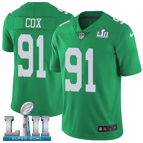 Men Philadelphia Eagles #91 Cox Dark green Limited 2018 Super Bowl NFL Jerseys->->NFL Jersey